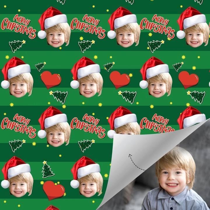 Custom Face Gift Wrap - Merry Christmas (Xmas) - soufeelus