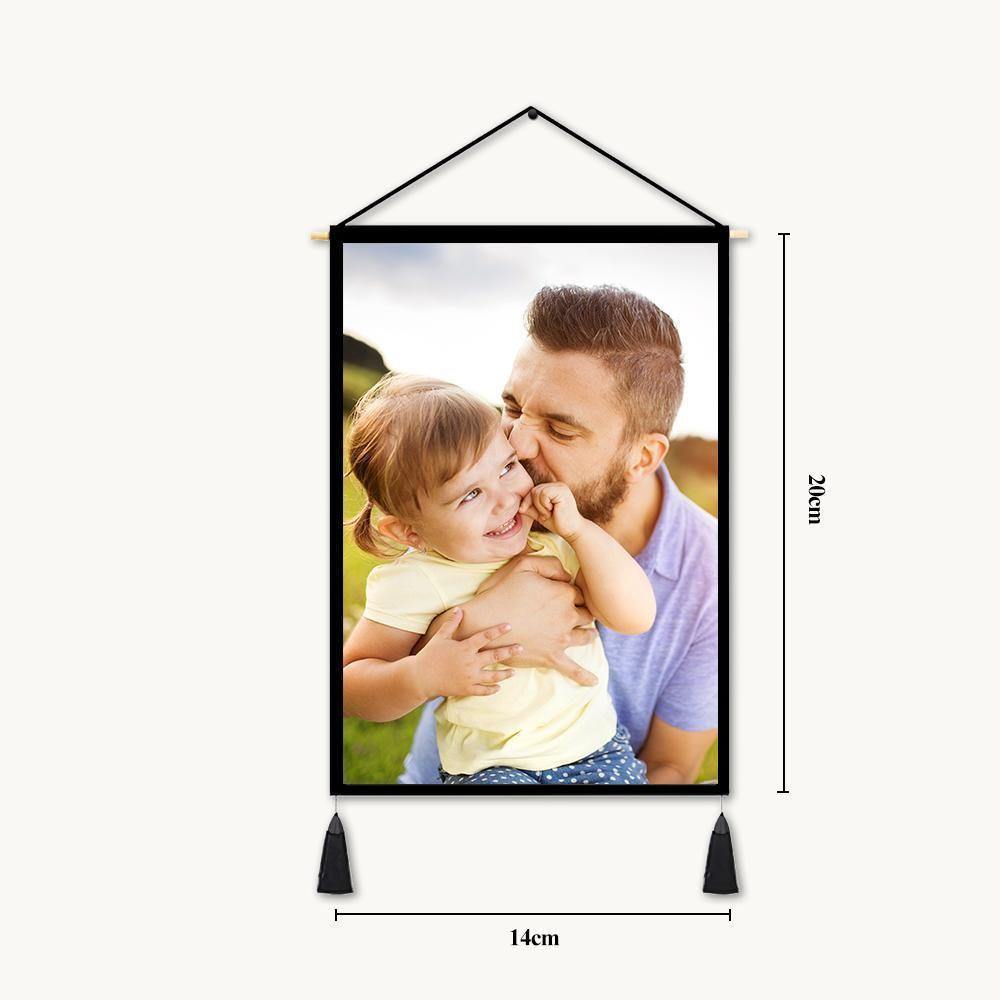 Custom Photo Tapestry Wall Decor Hanging Fabric Painting Hanger Poster 18"*26" (Tassels+Wooden Stick Set) - soufeelus