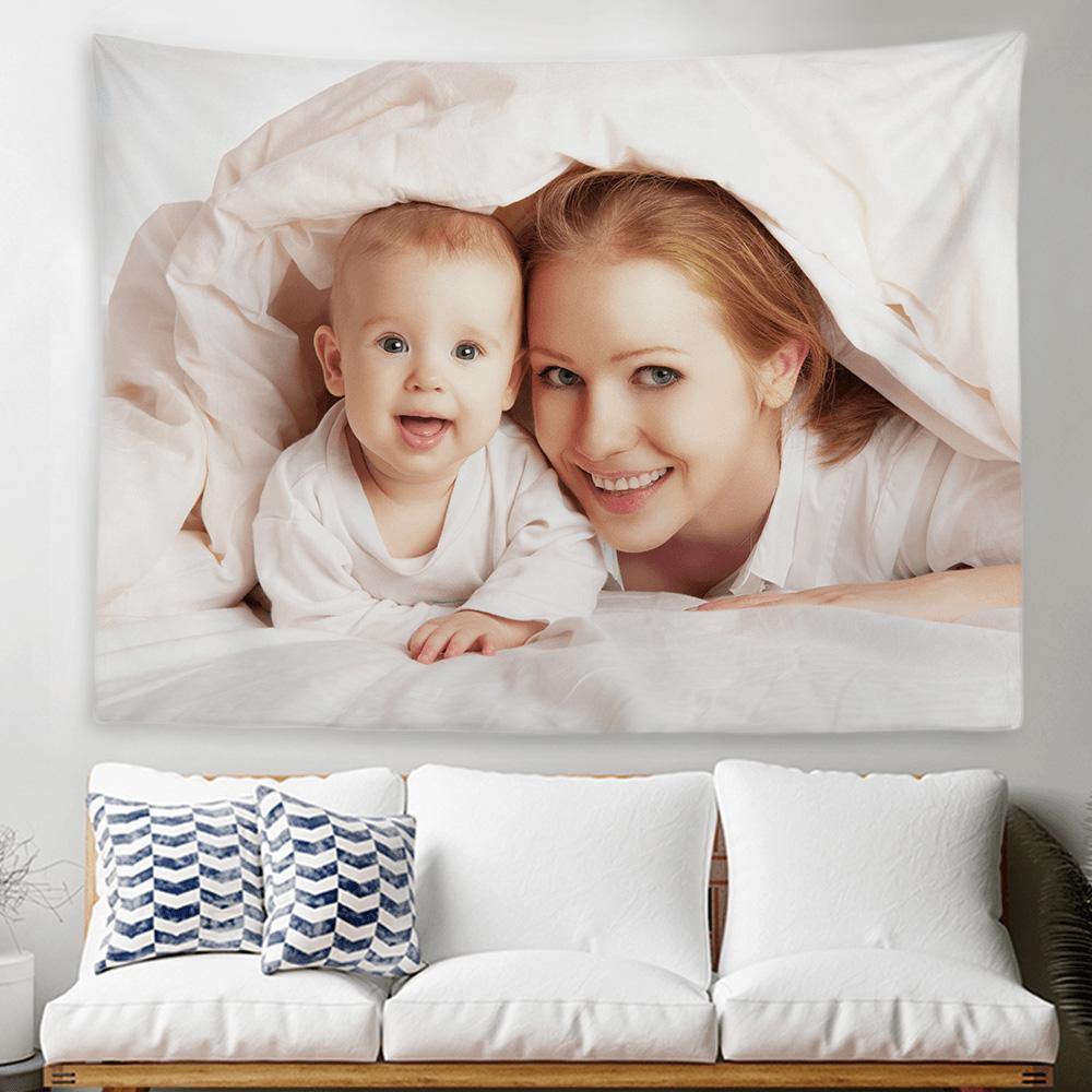 Photo Tapestry Short Plush Wall Decor Hanging Painting Gifts for Baby's Memorial Gifts - soufeelus