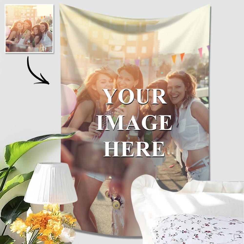 Custom Photo Tapestry Short Plush Wall Decor Hanging Painting Gifts for Anniversary Day - soufeelus