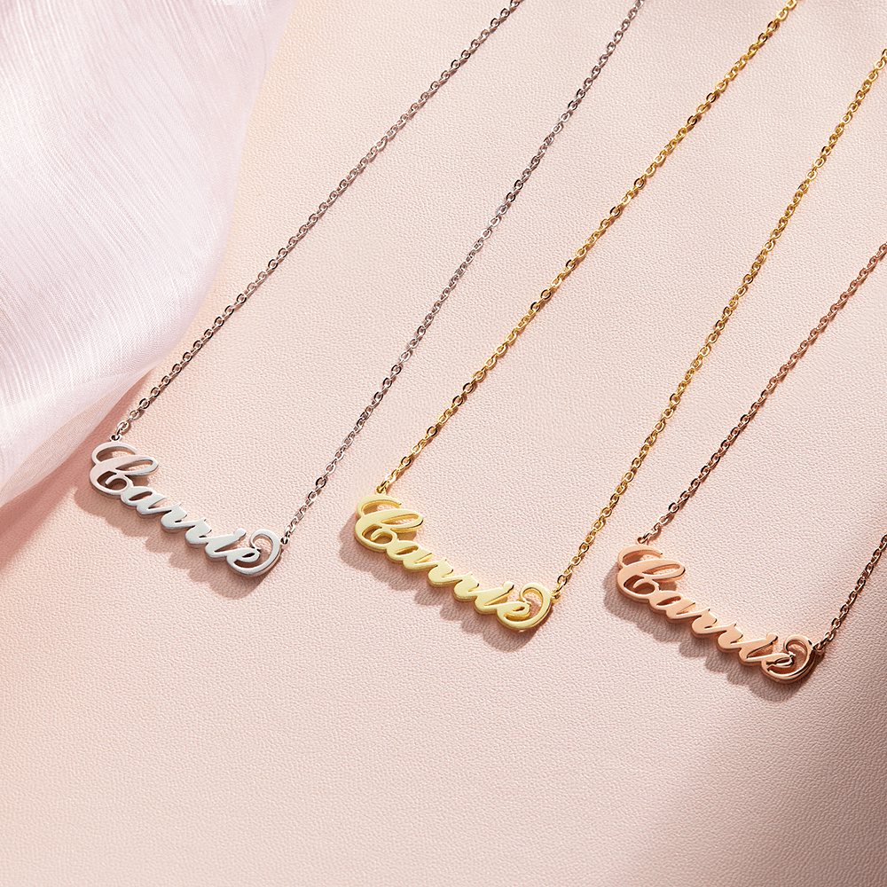 Soufeel Gold "Carrie" Style Name Necklace Gift For Mom - soufeelus