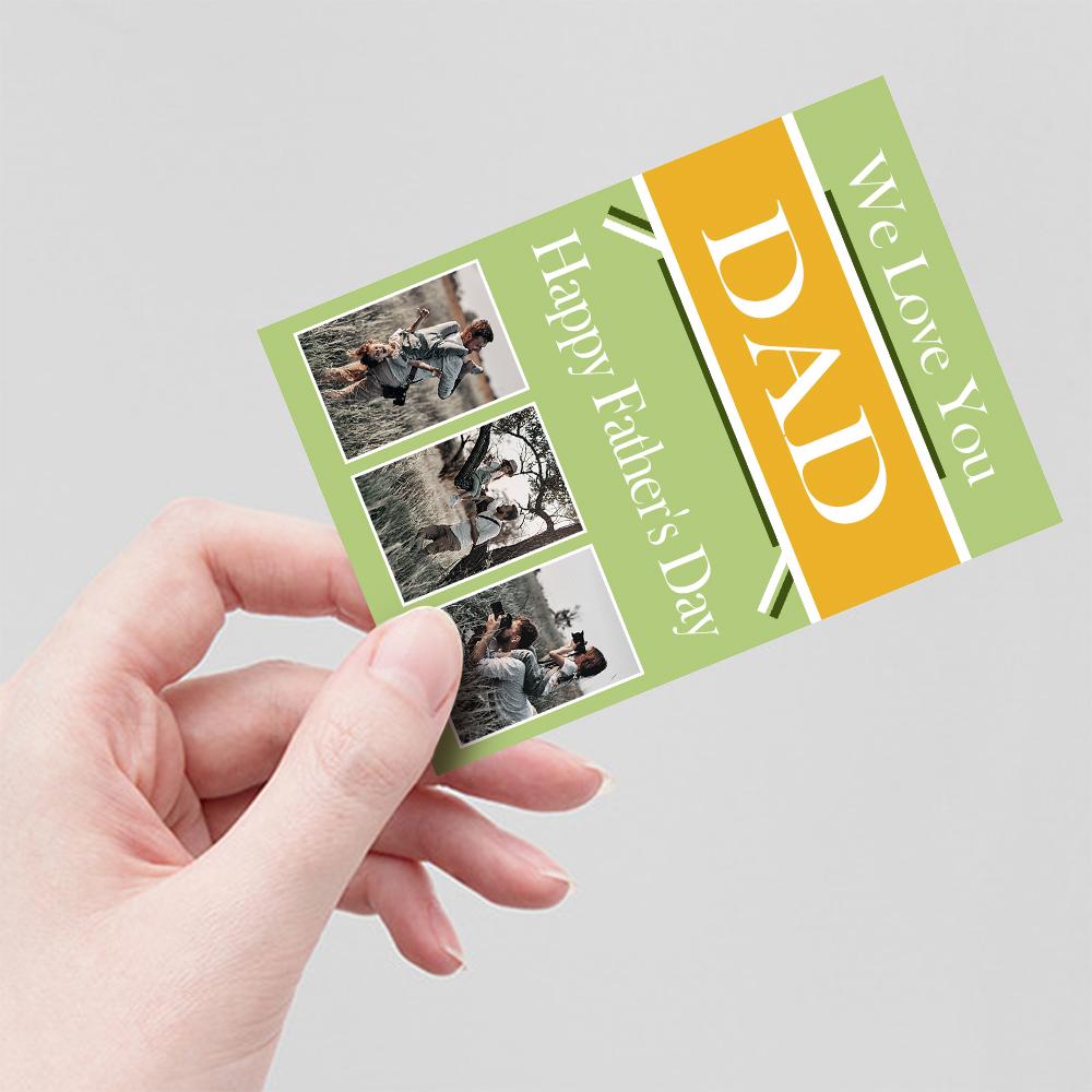 Custom Greeting Card With 3 Photo Special Card Gift For Father's Day detail