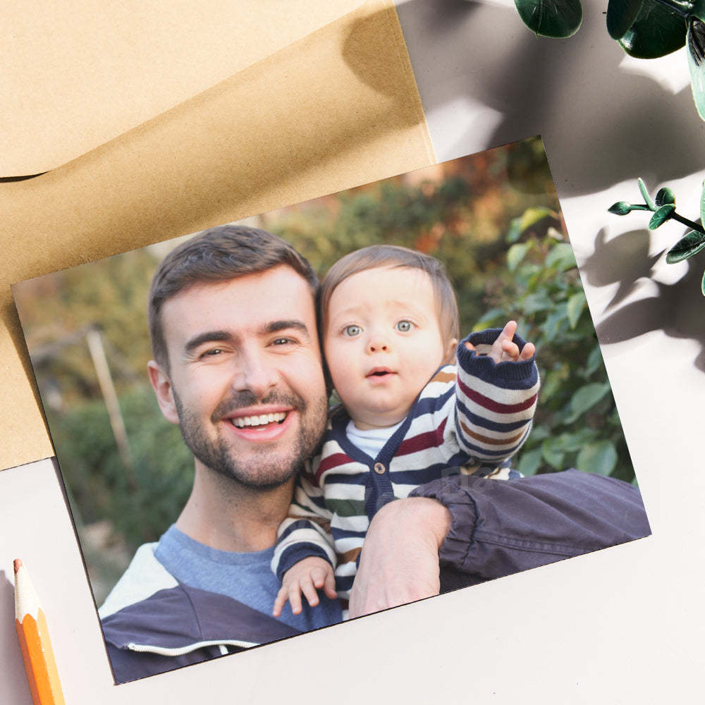 Custom Photo Hidden Text Greeting Card Translucent Card Gift for Dad - 