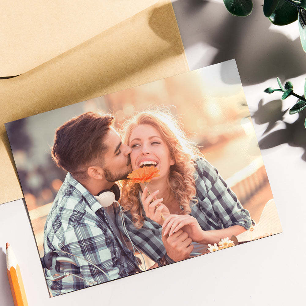Custom Photo Engraved Greeting Card Hidden Text Card Creative Gift for Lover - 