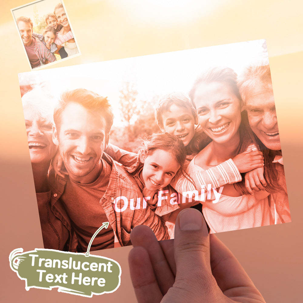 Custom Photo Engraved Card Hidden Text Greeting Card Forever Family Card -
