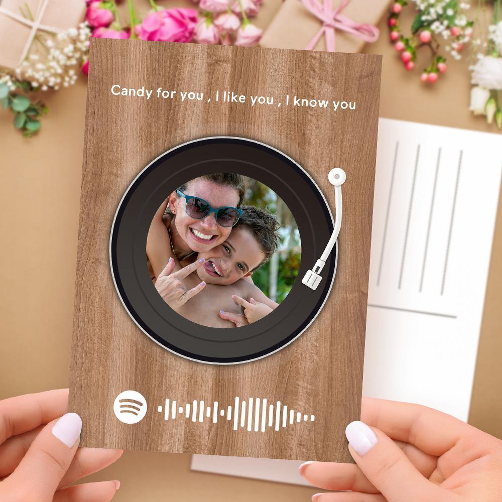 Scannable Spotify Code Music Cards Vinyl Record Style with Your Love Song - soufeelus