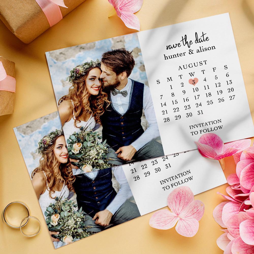 Custom Save the Date Cards Personalized Photo Text Greeting Card - soufeelus