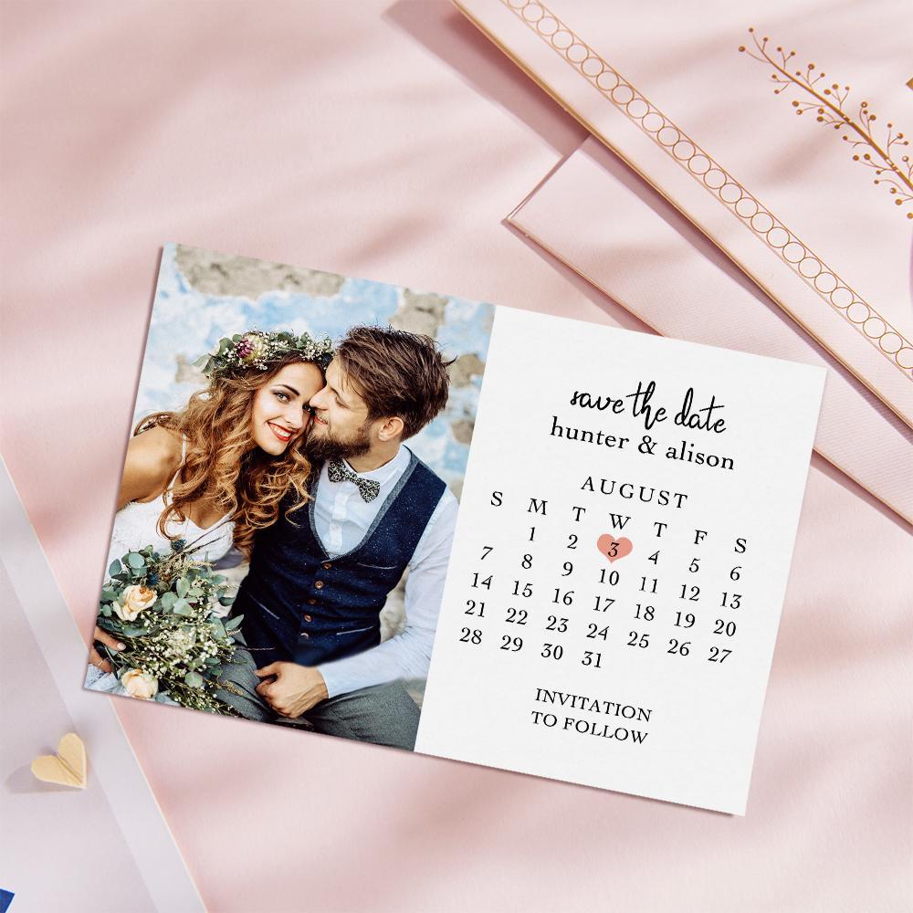 Custom Save the Date Cards Personalized Photo Text Greeting Card - soufeelus