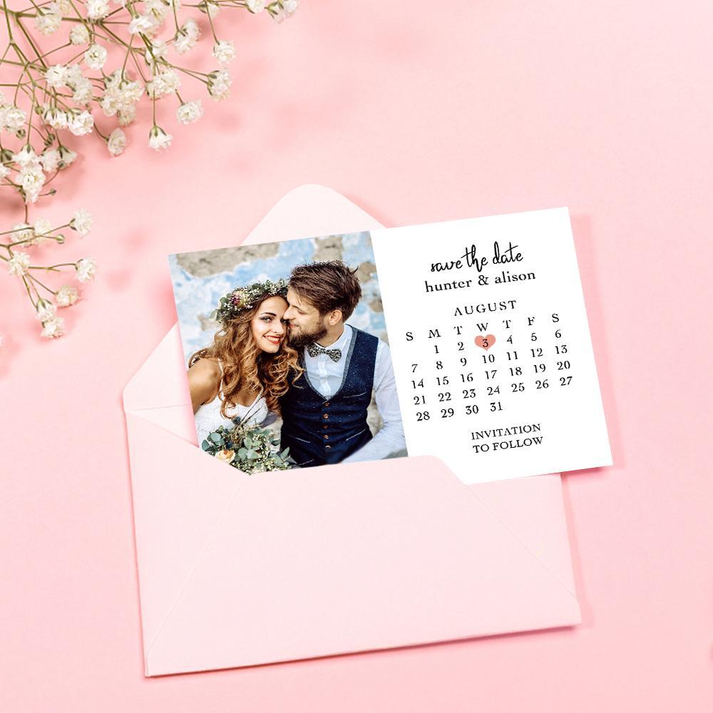 Custom Save the Date Cards Personalized Photo Text Greeting Card - soufeelus