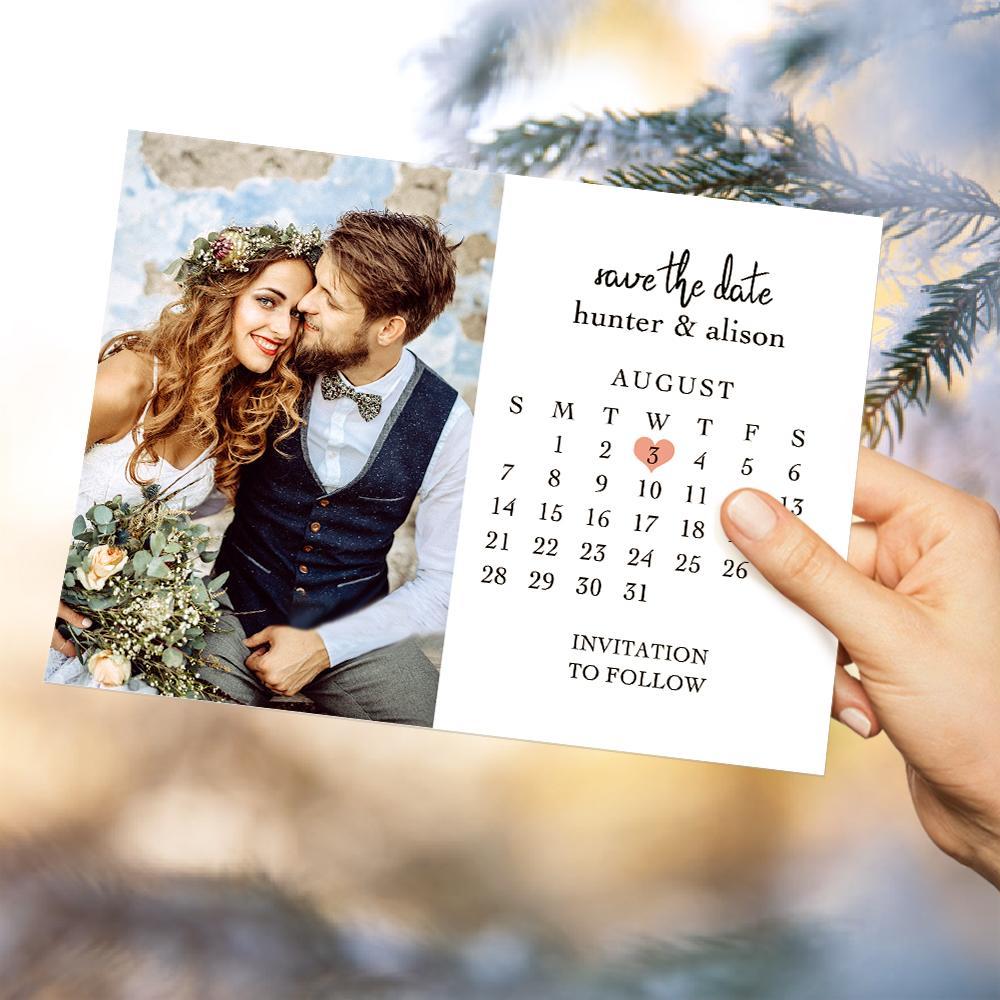 Custom Save the Date Cards Personalized Photo Text Greeting Card - soufeelus