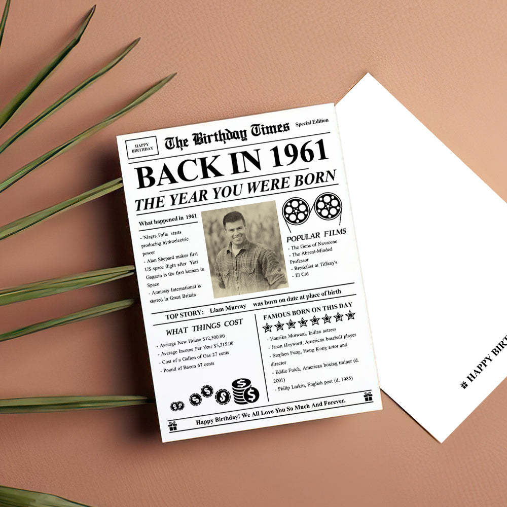 100 Years History News Custom Newspaper Decoration  Greeting Card100th Anniversary Gift  100th Birthday Gift Back in 1960
