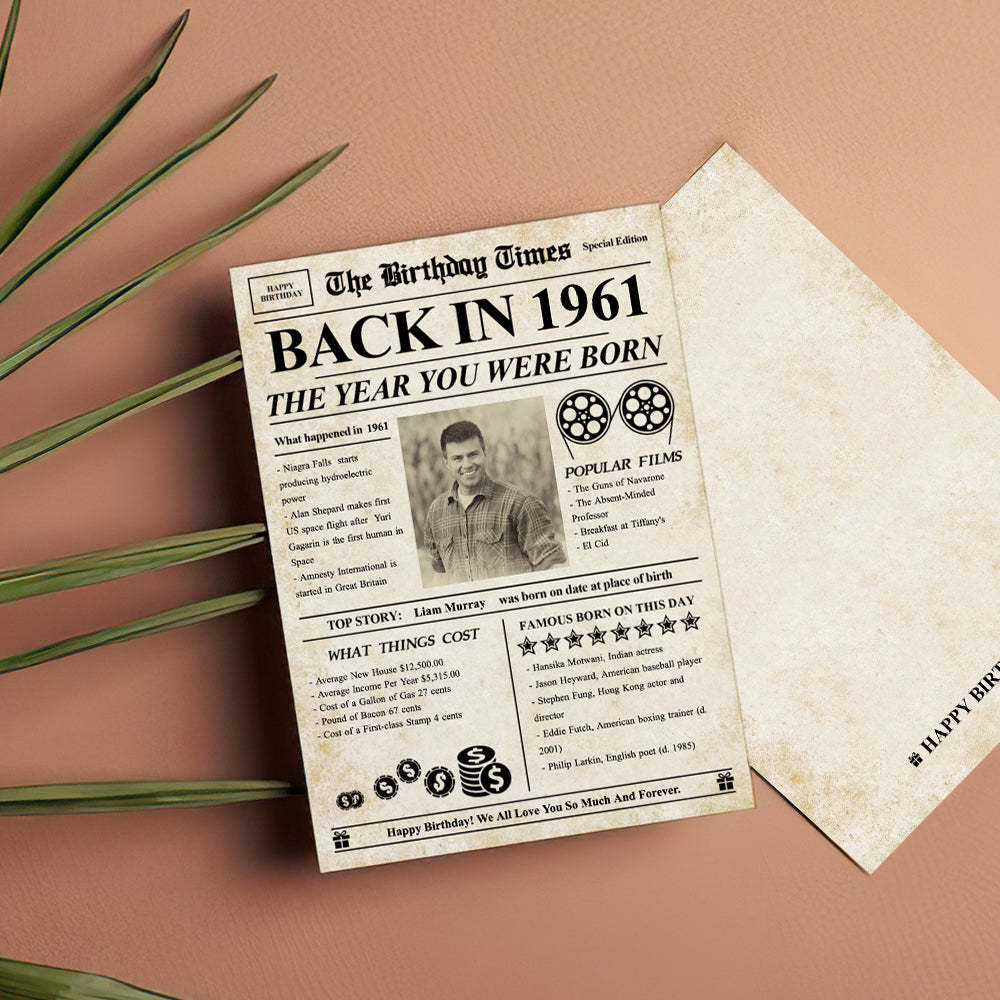100 Years History News Custom Newspaper Decoration  Greeting Card100th Anniversary Gift  100th Birthday Gift Back in 1960
