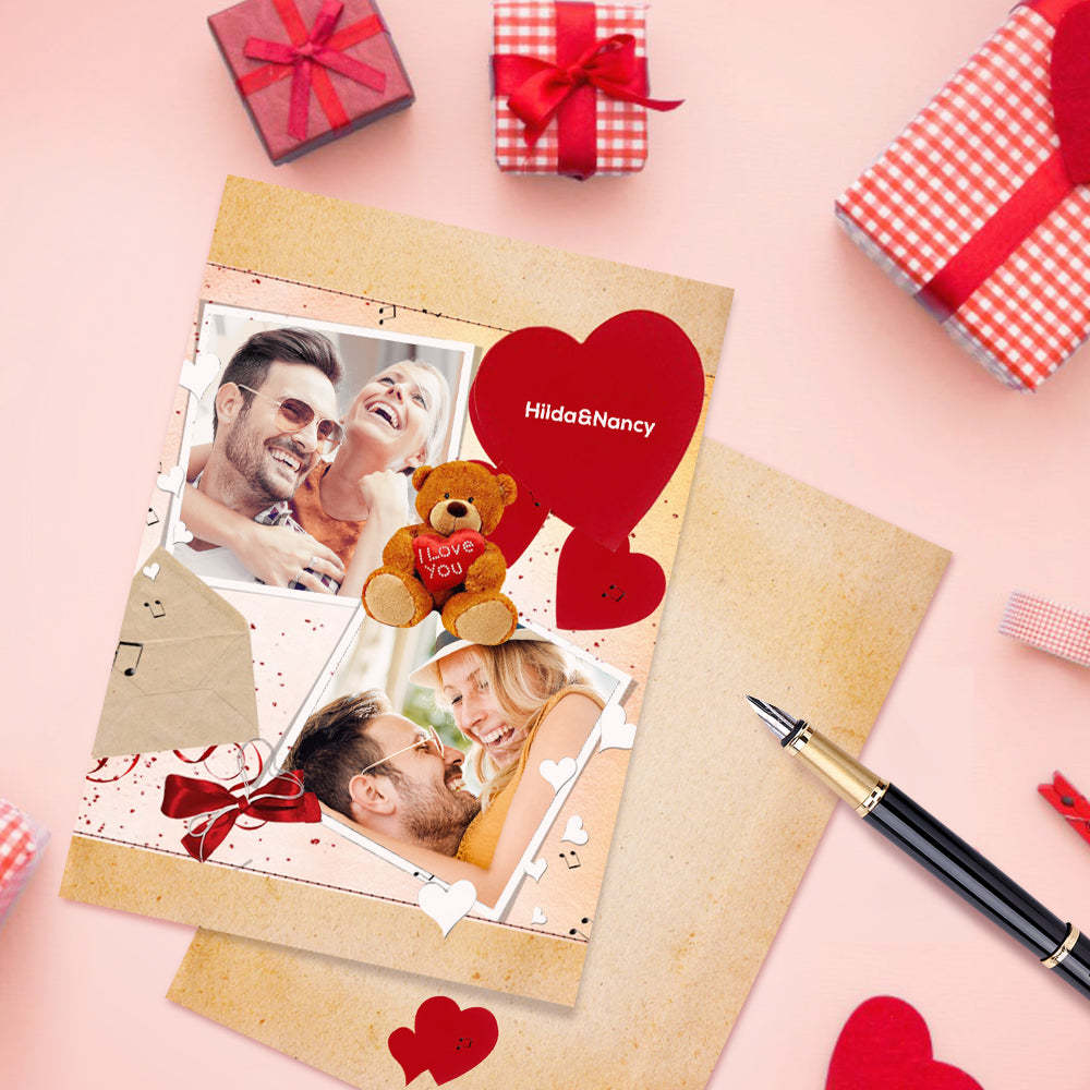 Custom Funny Valentine Heart Greeting Card for Wife Girlfriend Husband Boyfriend Anniversary -