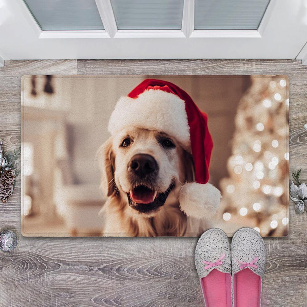 Custom Floor Mat Photo Mats with Cute Dog for Christmas Gifts - soufeelus