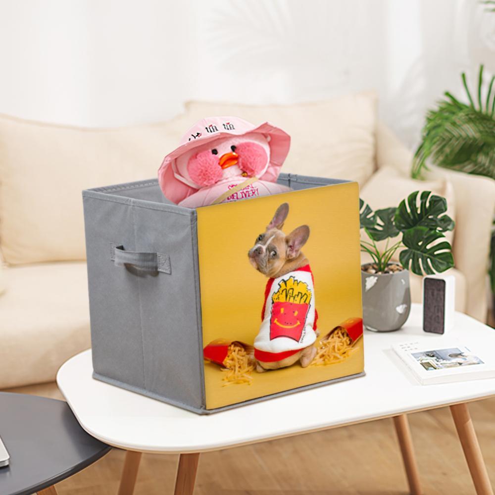 Custom Photo Large Fabric Cube Storage Bin Foldable Custom Photo Box Cubes