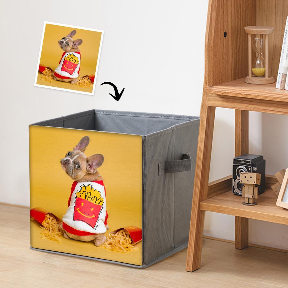 Custom Photo Large Fabric Cube Storage Bin Foldable Custom Photo Box Cubes