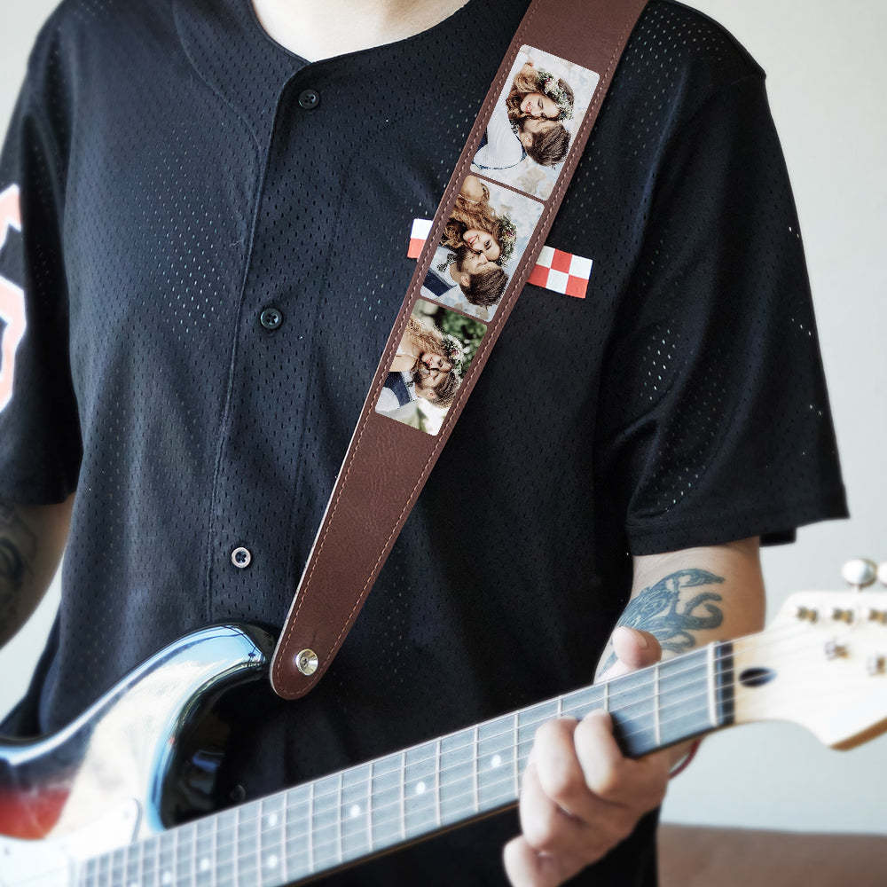 Custom Photo Guitar Strap Guitar Player Multiphoto Gifts - soufeelus