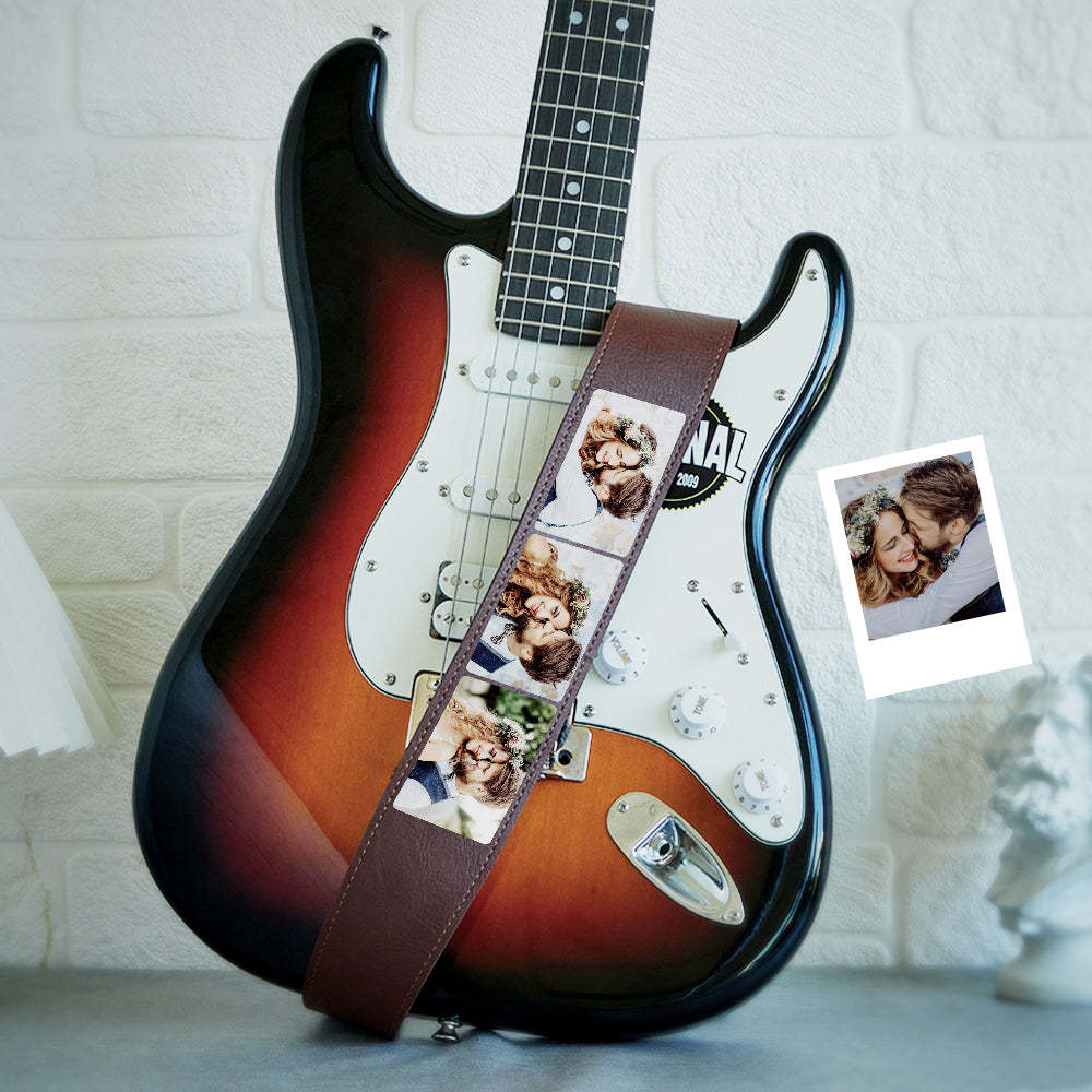 Custom Photo Guitar Strap Guitar Player Multiphoto Gifts - soufeelus