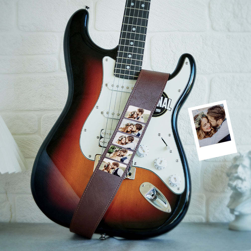 Custom Photo Guitar Strap Guitar Player Multiphoto Gifts - soufeelus