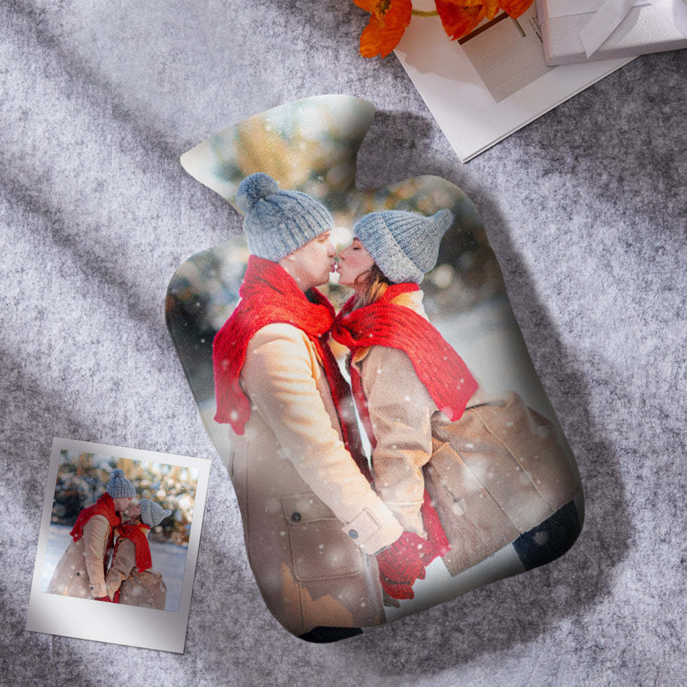 Custom Photo Hot Water Bottle Hot Compress and Cold Therapy Hot Water Bag for Winter Gifts - soufeelus