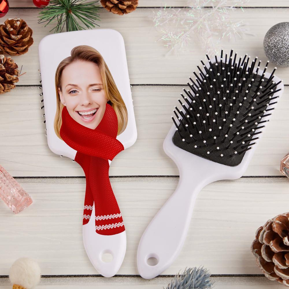 Custom Photo Face Air Cushion Comb Winter scarf shape hairdressing gift