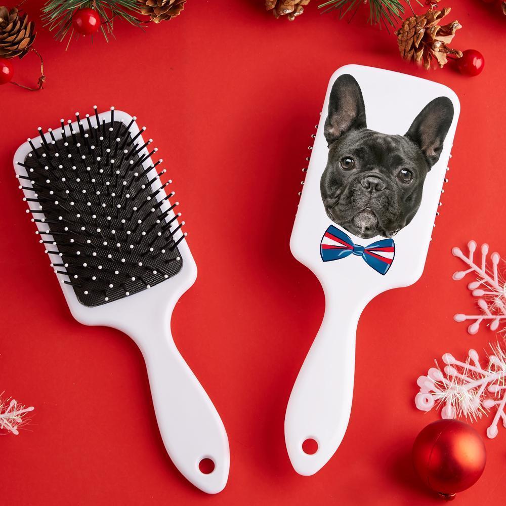 Custom Photo Face Air Cushion Comb Dog Bow Tie Commemorative Gift