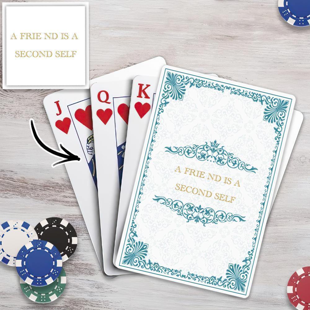 Custom Poker Cards, Custom Playing Cards Personalised Poker Back with Your Text - soufeelus