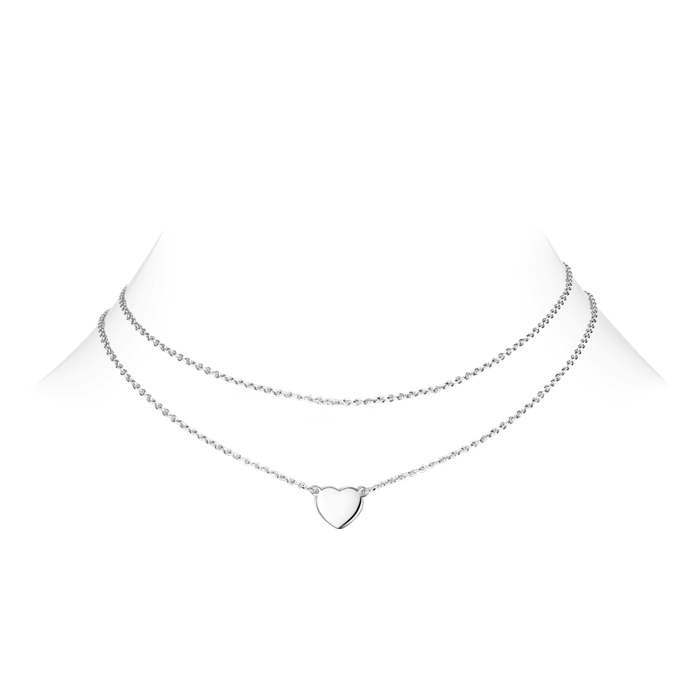 Heart Pendant Choker Clavicle Necklaces Silver - soufeelus