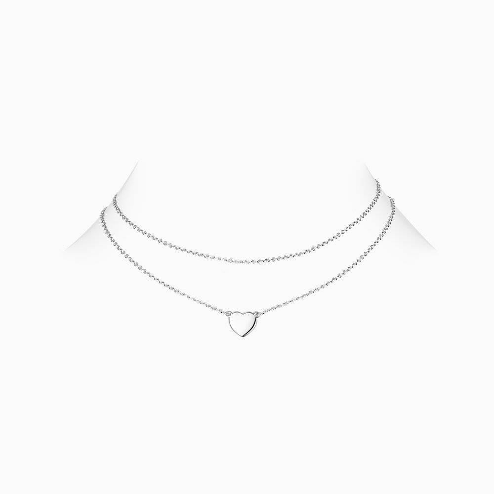 Heart Pendant Choker Clavicle Necklaces Silver - soufeelus