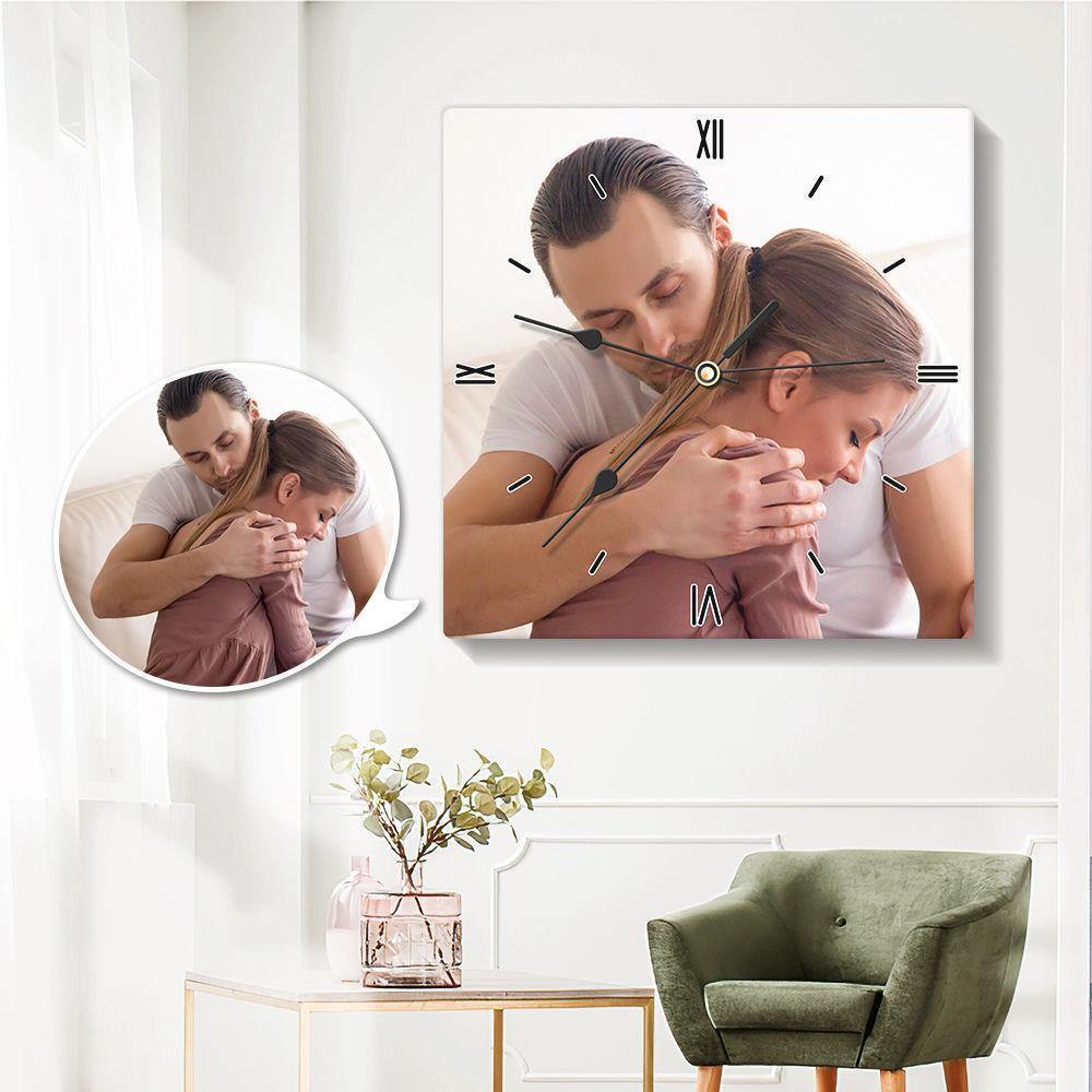 Photo Wall Clock Square Gift for Lover - soufeelus