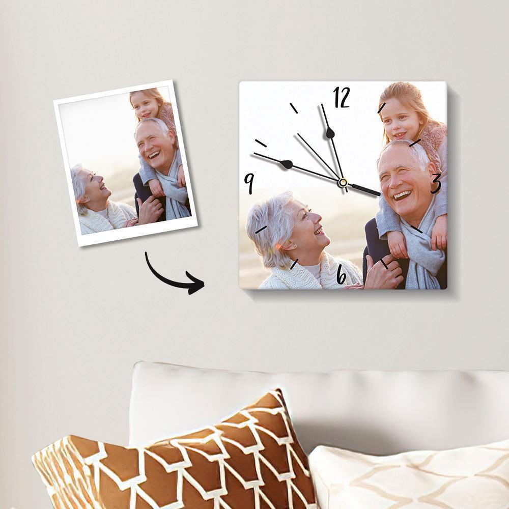 Photo Wall Clock Square Family Time - soufeelus