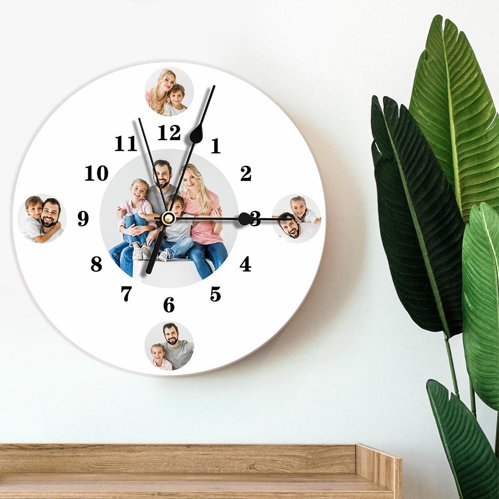 Custom Photo Clock Personalized Wall Clock with Multiple Photos - soufeelus