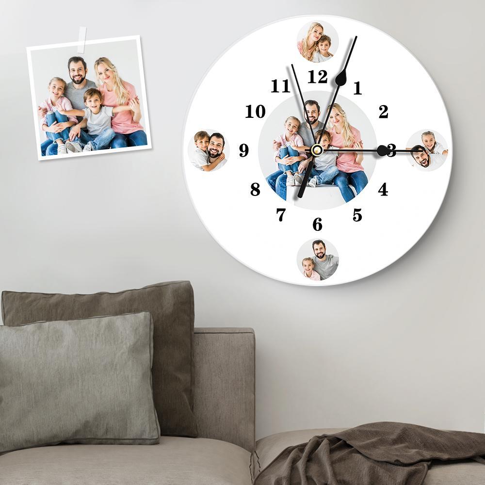 Custom Photo Clock Personalized Wall Clock with Multiple Photos - soufeelus