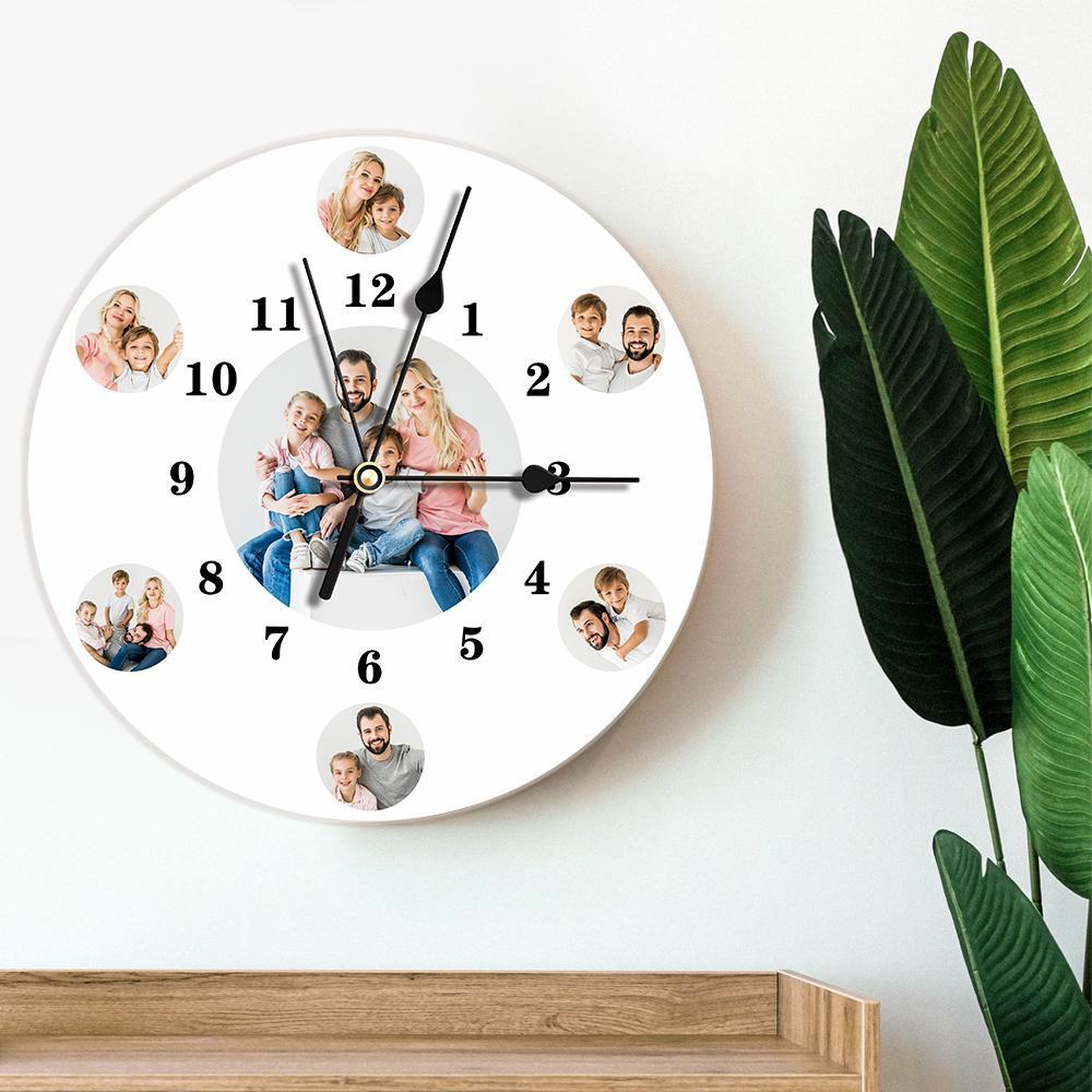 Custom Photo Clock Personalized Wall Clock with Multiple Photos - soufeelus