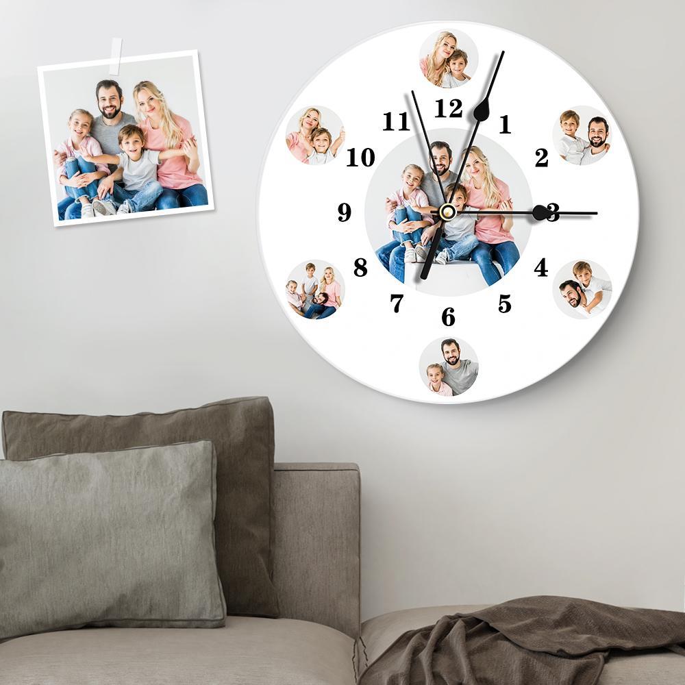 Custom Photo Clock Personalized Wall Clock with Multiple Photos - soufeelus