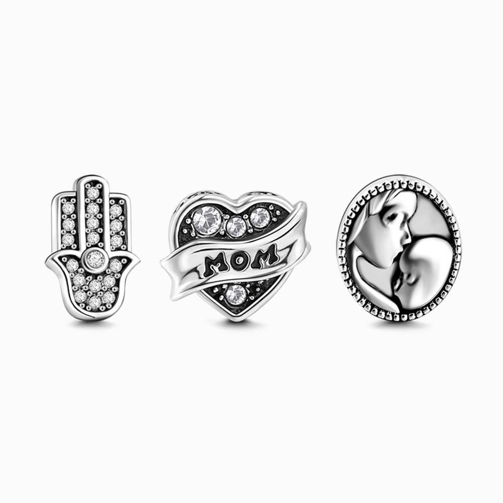 Soufeel Crystal Love My Baby Petite Locket Charms Set Silver - soufeelus