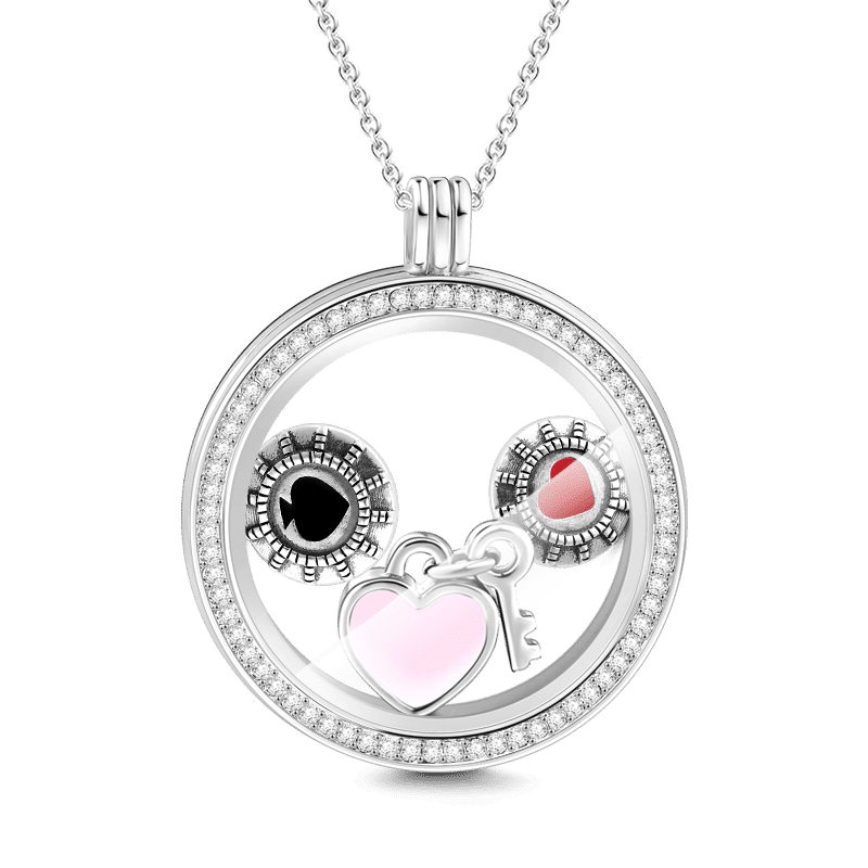 Wonderful Love Petite Locket Charms Set Silver - soufeelus