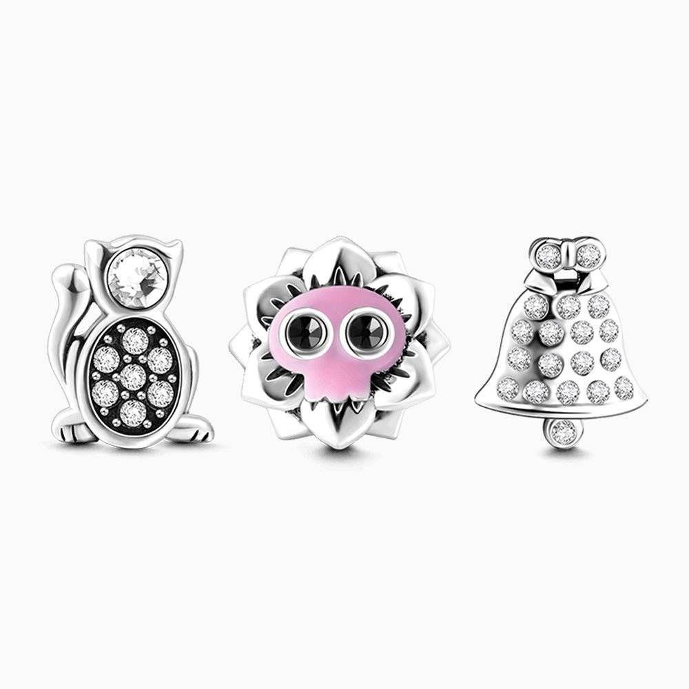 Soufeel Crystal Merry Christmas Petite Locket Charms Set Silver - soufeelus