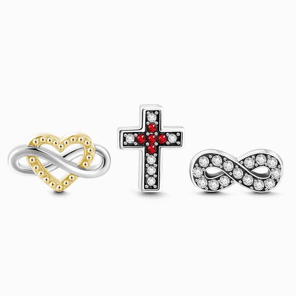 Love and Faith Petite Locket Charms Set Silver - soufeelus