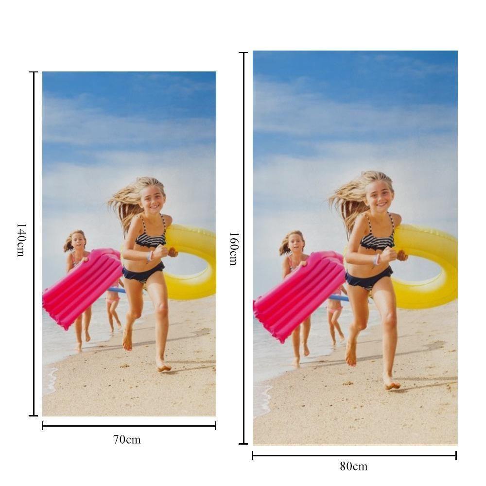 Custom Photo Beach Towel Personalised Beach Towel Custom Gift for Your Girlfriend  - 70*140cm - soufeelus