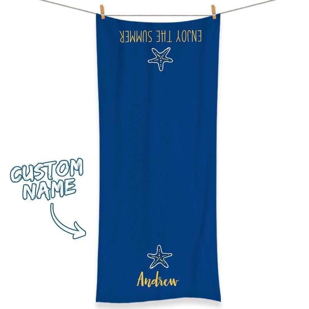 Personalised Towel Engraved with Name Blue - soufeelus