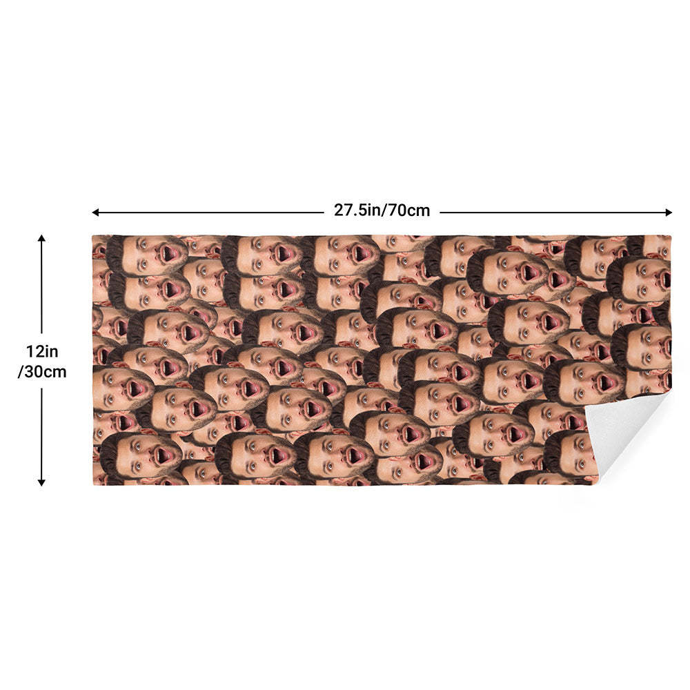 Custom Face Seamless Towel Personalized Photo Towel Funny Gift -