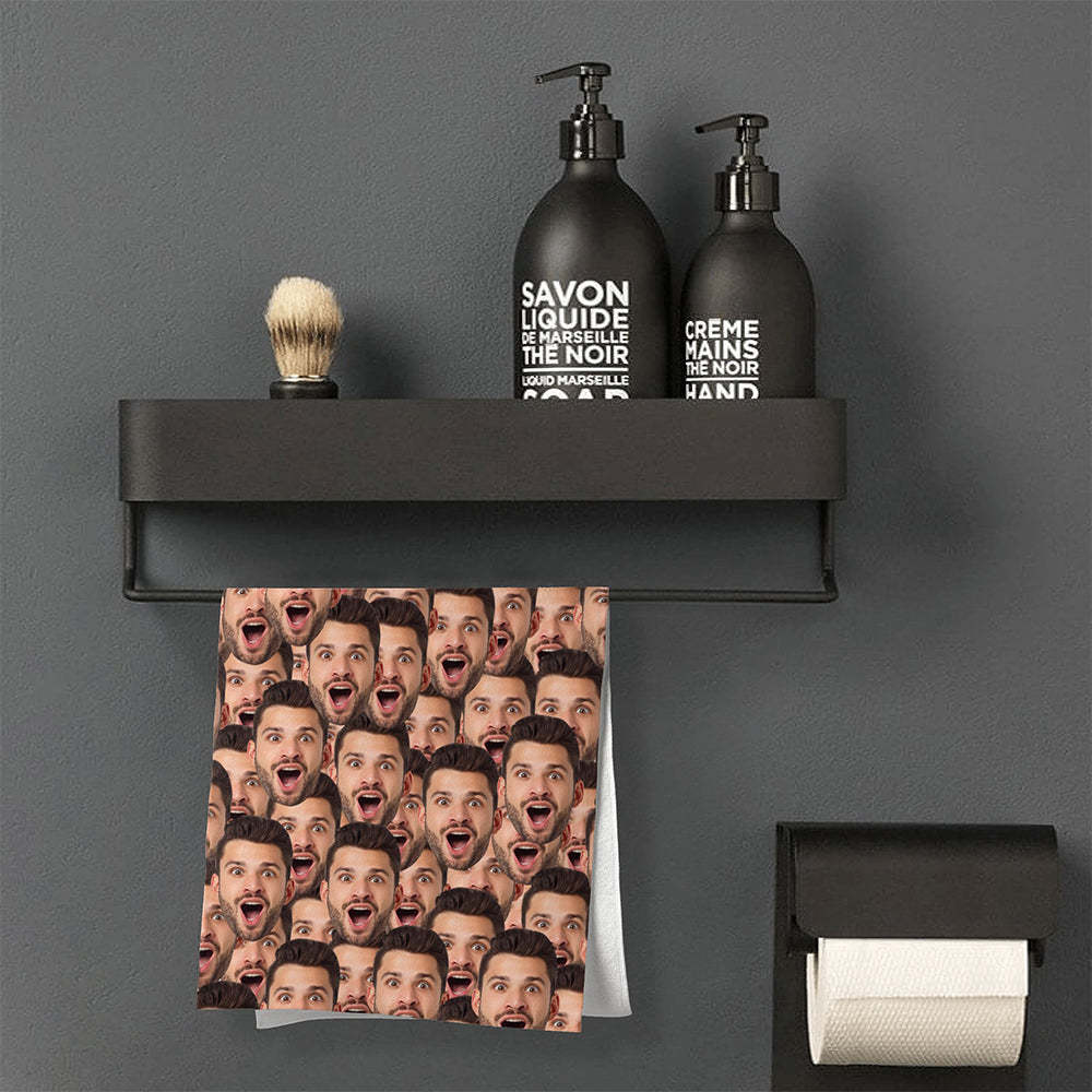 Custom Face Seamless Towel Personalized Photo Towel Funny Gift -