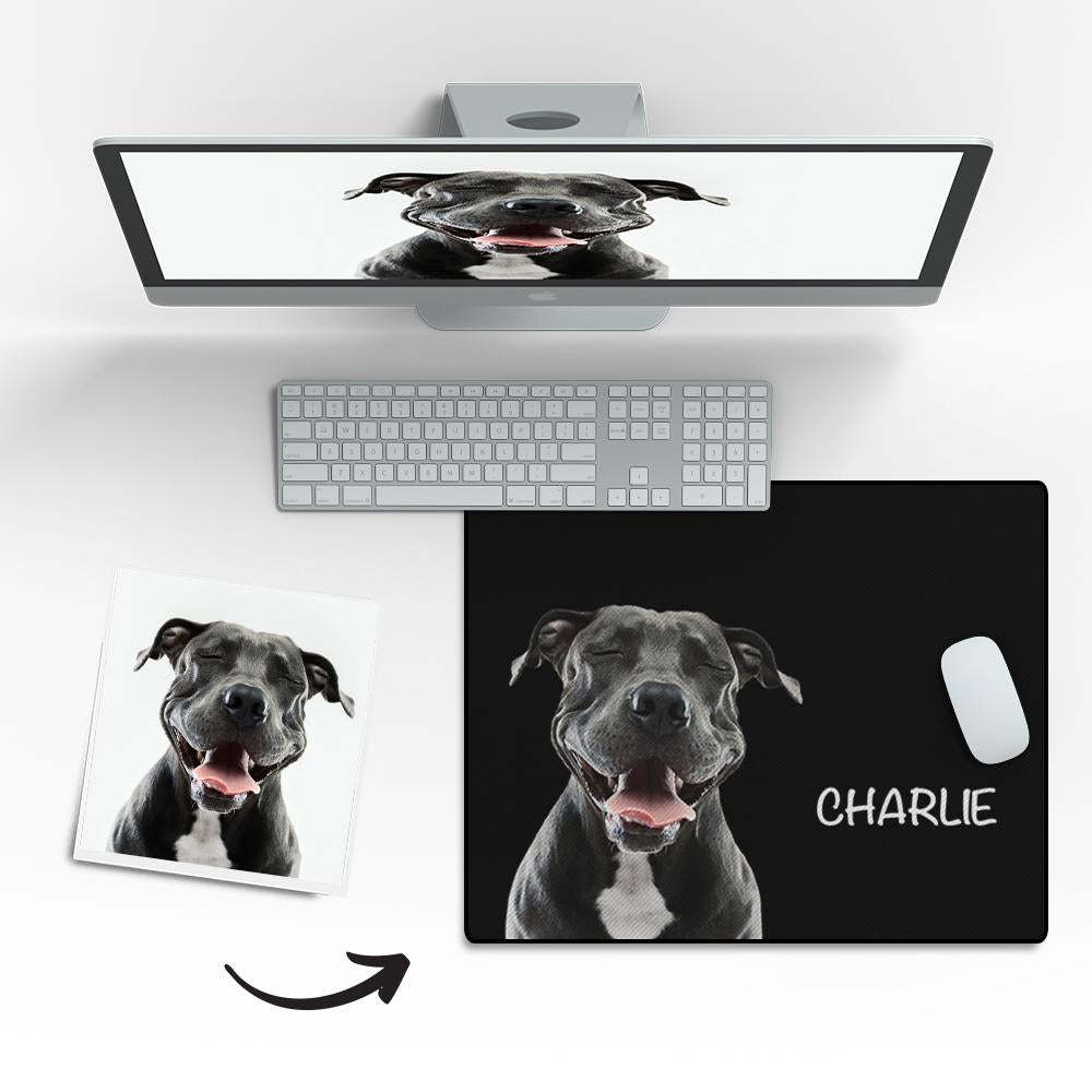 Custom Pet Photo Mouse Pad Custom Text Gift