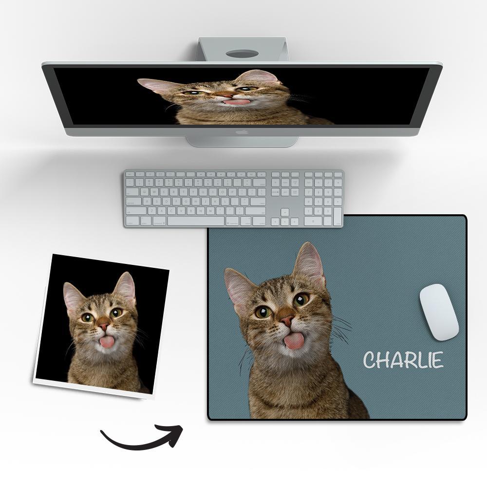 Custom Pet Photo Mouse Pad Custom Text Gift