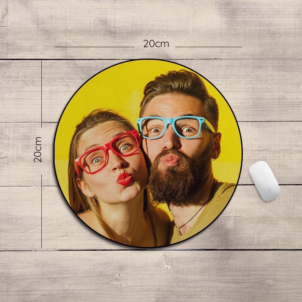 Custom Photo Round Mouse Pad Gifts for Couples - soufeelus
