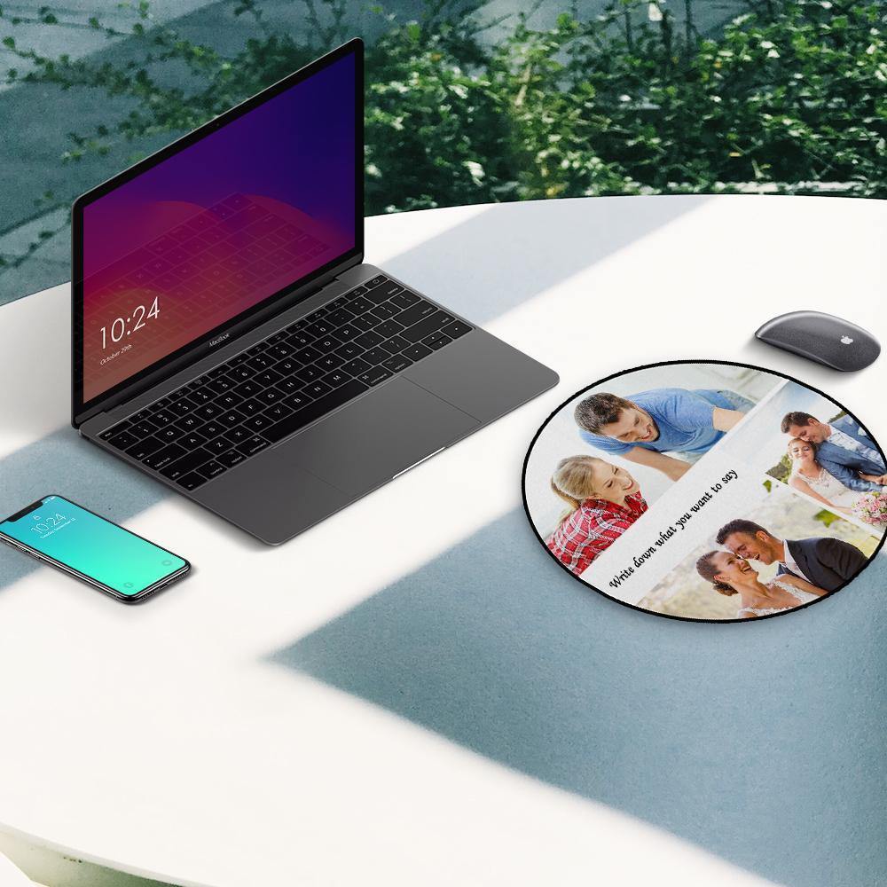 Custom Photo Round Mouse Pad Gifts for Her - soufeelus