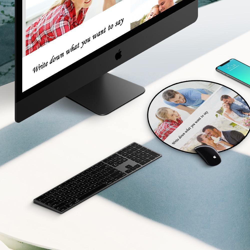 Custom Photo Round Mouse Pad  Gifts for Her - soufeelus
