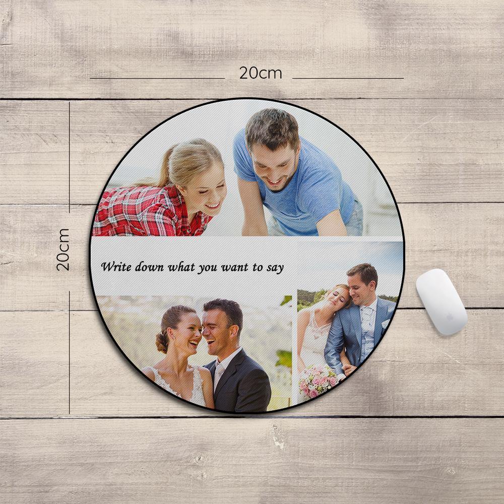 Custom Photo Round Mouse Pad  Gifts for Her - soufeelus