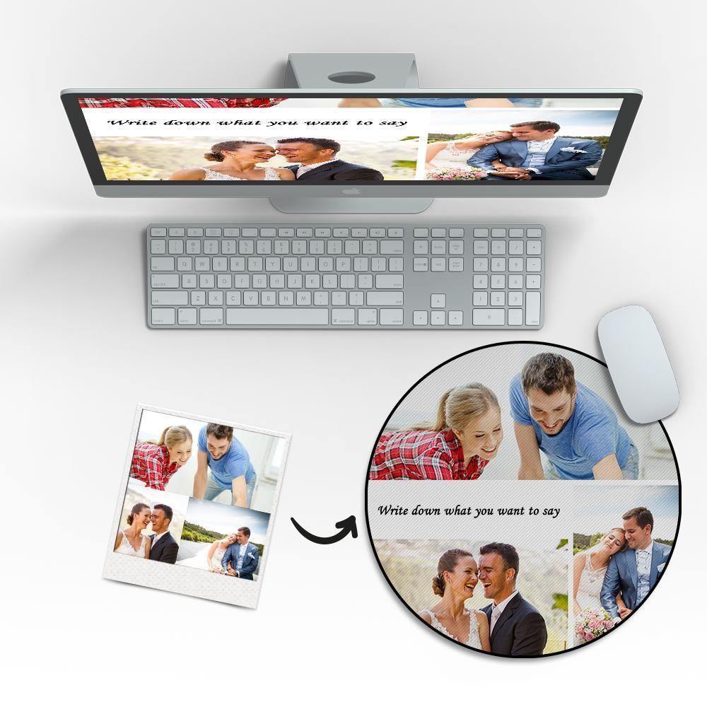 Custom Photo Round Mouse Pad  Gifts for Her - soufeelus